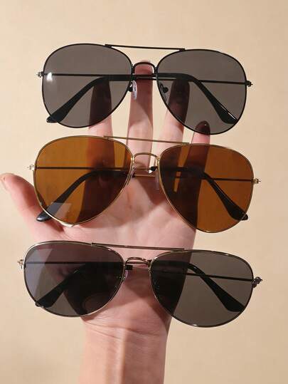 3副经典双梁驾驶钓鱼时尚飞行员眼镜，适合旅行和钓鱼