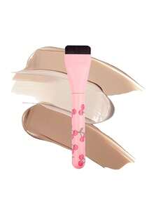 1支樱桃印花软柄无痕遮瑕刷，超薄粉底刷，新手适用面膜刷 - 彩色 - 查看 2