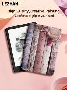 1个粉色星空图案电子书保护套，适用于 Kindle 2024、Kobo、Kindle NK 11/Kindle Youth Edition/Kindle Paperwhite 5，带自动唤醒/睡眠功能的电子书保护套，轻巧便捷，完美贴合，保护您的阅读设备。 - 彩色 - 查看 3