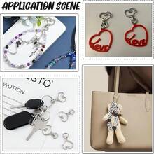 10/20/40/60/100 件心形旋转弹簧钩带钥匙扣，金属弹簧扣彩色心形钥匙圈夹龙虾扣可拆卸钥匙扣，适用于钥匙链、装饰品、珠宝、DIY 工艺品用品 - 心形鑰匙圈 - 查看 7