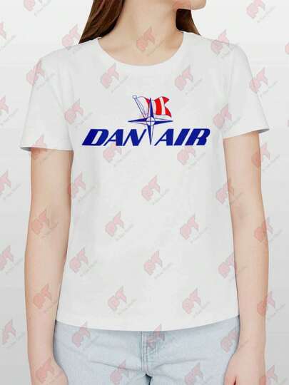 Dan Air Retro Aviation T-Shirt Vintage Airline Logo Airplane Tail Design Casual