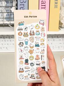 Libro de pegatinas de gatos únicos y lindos de talla grande de 40 unidades, pegatinas de gatos de dibujos animados con brillo, adecuadas para diarios, fundas de teléfono y amantes de los gatos - gato - Ver 5