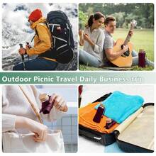 Foldable Water Bottle, 650ml, Leak-Proof, Reusable, Silicone Foldable Water Bottle, Durable And Lightweight, Suitable For Travel, Gym, Camping, Hiking, Compact Portable Sports Water Bottle (Black) QPZT - Coffee - View 7