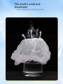 10个一次性无纺布无菌帽，21英寸，适用于睫毛嫁接、化妆、发网、SPA、沙龙、浴室等场合。 - 白色 - 查看 5