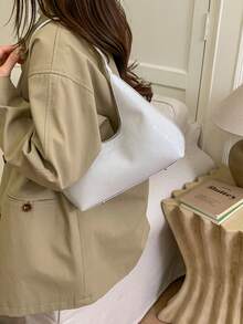 精致简约百搭的女士日常单肩包，2026新款，风格优雅 - 白色 - 查看 8