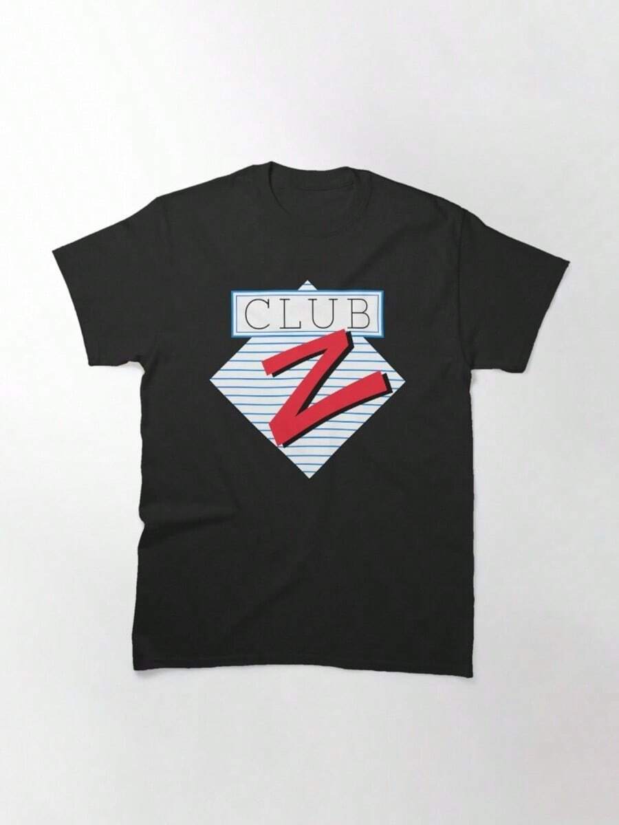Fashion Club Z Men Tops For Women's Retro Logo T-Shirt - Black With Red And Blue Stripes And A Striking Z Print On The Chest. Comfortable, Fitted Crew Neck Casual T-Shirt, Suitable | Australia Hot - Black - View 1