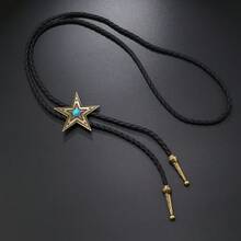 1 chiếc dây chuyền Bolo cổ điển bằng đồng/bạc, kiểu dáng unisex, phụ kiện cao bồi miền Tây hình ngôi sao năm cánh cá tính, thích hợp đeo hàng ngày, có thể dùng làm quà tặng (màu sắc và kiểu dáng dây chuyền ngẫu nhiên, tùy thuộc vào sản phẩm thực tế) - Nhiều màu 1 - Xem 15