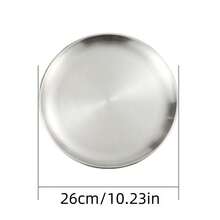 1pc/4pcs Set Stainless Steel Minimalist Plates, Suitable For Daily Home Use, Picnics, Camping, BBQ Gatherings, And School Supplies - Silver - View 15
