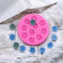 10 piezas Molde de silicona de mini flores de cerezo, molde de silicona para decoración de yeso DIY - rosa - Ver 11