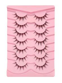 Rikuaild 7对自然纤细的假睫毛，透明梗，适合日常佩戴、聚会以及斋月期间使用。轻盈自然的假睫毛。 - 自然纖長款 - 查看 7