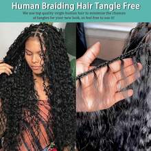 110g 2 Bundles/Pack 15A Human Braiding Hair Brazilian Deep Wave Human Hair Bundles For Braiding Natural Black Color Deep Curly Wave Bulk Human Hair Bundles No Weft Hair Bundles - Natural Black - Xem 3