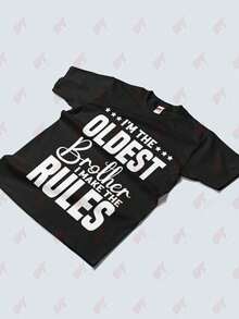 Im The Oldest Brother I Make The Rules Siblings T Shirt - 黑色 - 查看 3