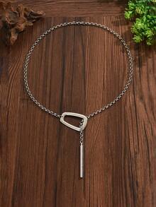 1 chiếc vòng cổ choker hình vuông rỗng bằng kim loại bạc độc đáo thời trang có thể điều chỉnh, vòng cổ dài bằng kim loại chống trượt hình vuông mở phóng đại kiểu Punk, thích hợp cho trang phục hàng ngày, đi nghỉ, dự tiệc của phụ nữ - Bạc - Xem 7