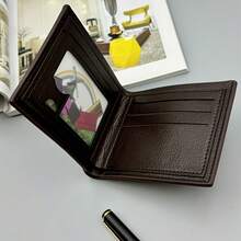 Ví nam thời trang kẻ caro dập nổi, ví công sở nam, ví da PU nhiều ngăn đựng thẻ có cửa sổ đựng thẻ ID + ngăn đựng tiền mặt, ví siêu mỏng, chống trầy xước và chống mài mòn, phù hợp cho đi làm hàng ngày, văn phòng, hẹn hò, du lịch, Ngày của Cha, món quà lý tưởng cho bạn trai - Nhiều màu - Xem 5