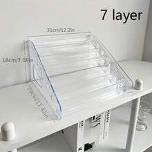 1pc Transparent Acrylic Desktop Display Rack - Multi-Layer Storage Rack, Stackable, Suitable For Anime Badges, Collectible Car Models And Small Toys, Plastic Classic Style Home And Office Decor, Transparent Structure, Multi-Layer Organizer, Desktop Organizer, Collection Display, Modern Aesthetics, Sturdy Structure, Display Rack, Freestanding, Office Worker, Minimalist Design, Office Professional - Perfect For Party, Home, School, Figurines, Pins, Badges, Miniature Models, Cards And Stickers - Clear - View 6