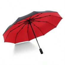 1pc Double Layer Automatic Windproof Umbrella, 10 Ribs One-Click Open/Close, Reinforced Windproof & Rainproof Umbrella, Multi-Functional Travel Umbrella, Back To School Supplies - Multicolor - View 8