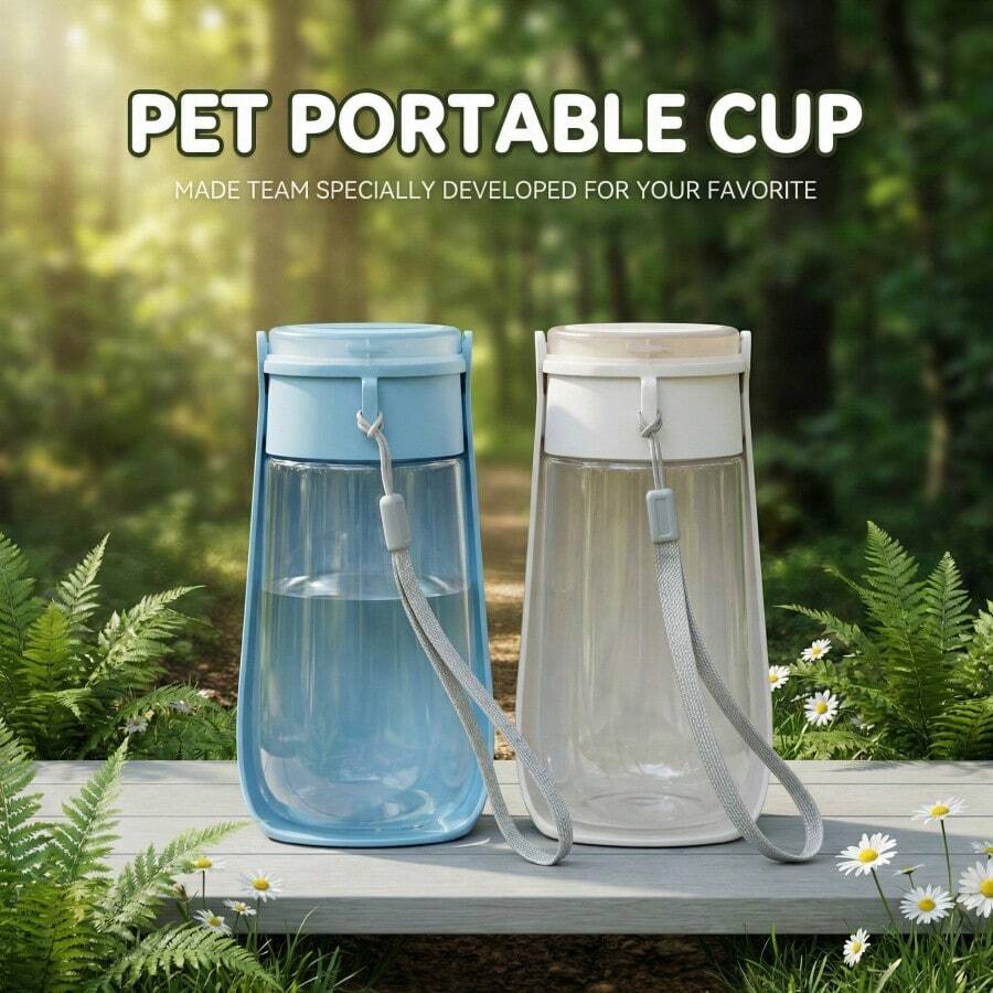 1PC 450ML Foldable Dog Water Dispenser With Feeder Bowl, Portable Leak-Proof Dog Travel Water Bottle, Durable Compact Pet Water Bottle, Pet Essentials Outdoor Camping Gear Pet Daily Supplies, Dog Stuff Dog Dog Accessories Puppy Essentials Dog Water Dispenser Camping Essentials Camping, Practical Water Bottle For Dog Puppy Camping Hiking Travel Outdoor Walks Home Daily Feeding - 彩色 - 查看 1
