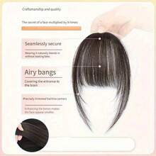 6inch Wig With Air Bangs And Sideburns, Lightweight Bangs Suitable For Daily Wear And Parties - Light Brown - View 8