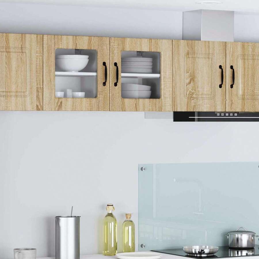 vidaXL Küchenschrank 2 pcs Sonoma-Eiche 40 x 31 x 40 cm Holzwerkstoff - Braun - Übersicht 1