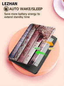 1个粉色星空图案电子书保护套，适用于 Kindle 2024、Kobo、Kindle NK 11/Kindle Youth Edition/Kindle Paperwhite 5，带自动唤醒/睡眠功能的电子书保护套，轻巧便捷，完美贴合，保护您的阅读设备。 - 彩色 - 查看 4