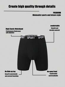 3 bucăți de chiloți sport pentru bărbați - Material anti-scărpaturi, Design structurat confortabil, Talie elastică "SPORT" - Multicolor - Vizualizare 4