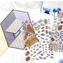 1pc 3D Store Theme Decorative Sticker, 3D Landscape Sticker For Phone, Item Decoration Sticker, Notebook Material Sticker, Suitable For Scrapbook, Diary, Water Bottle, Laptop, Aesthetic Sticker, Scrapbooking Supplies - A - View 10