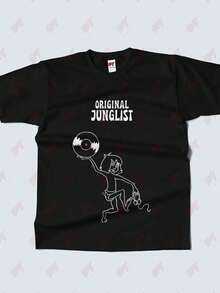 Original Junglist Raver DNB Drum And Bass T-Shirt - Black - View 2
