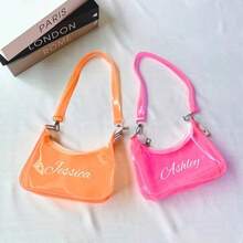 Personalized Kids Mini Crossbody Bag - Customized Transparent Jelly Bag, Lightweight Shoulder Bag, Cute Gift For Girls, Birthday & Holiday Gift - Multicolor - View 5
