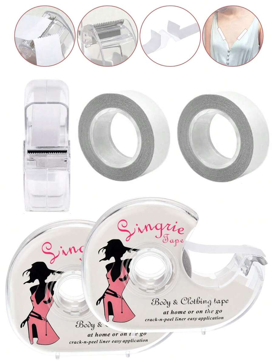 3/2/1pc PET Double-Sided Adhesive Anti-Glare Sticker - One-Time Use Underwear And Shirt Fixation Sticker - Invisible, Seamless, Transparent Anti-Glare Sticker. - Multicolor - View 1