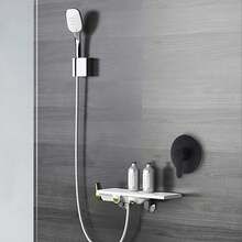 HOHOBLA Wall Mount Single Function Shower Faucet Control Valve Bath Mixer Bathroom Water Tap Hot & Cold Single Handle Tub Shower Valve Mixer Kit, Black - As Shown - View 1