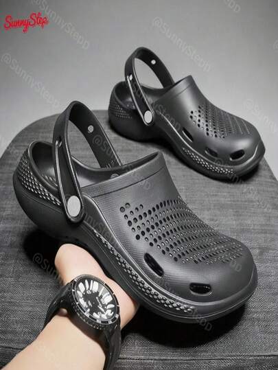 Zuecos casuales para hombre transpirables resistentes con tira ajustable para playa piscina salidas urbanas y caminatas al aire libre