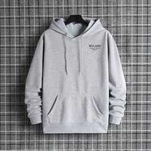 Italy Print Mens Hoodie High Quality Long Sleeve Solid Color Sweatshirt Urban Casual Fashion Sporty Hooded Outerwear Man Clothes - Black - View 4