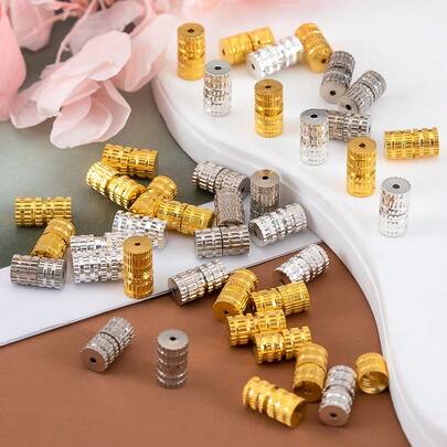 100pcs Copper Cylindrical Fasteners With Closed Ball-Shaped Ends, For DIY Jewelry Making, Bracelet And Necklace Connectors, Jewelry Findings