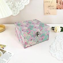 1个曼陀罗图案音乐盒首饰盒，旋转芭蕾舞女音乐盒，纸质花卉设计首饰收纳盒，带抽屉，可存放首饰、配饰，是母亲节、妇女节、情人节、婚礼、生日的理想礼物 - 曼陀羅花紋 - 查看 4