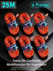 Cable de extensión doméstico de 15 m, cable de extensión de alimentación con enchufe, 3 tomas, adecuado para herramientas eléctricas pesadas y viajes - Tipo de Enchufe A USA (110-127V) - Ver 19
