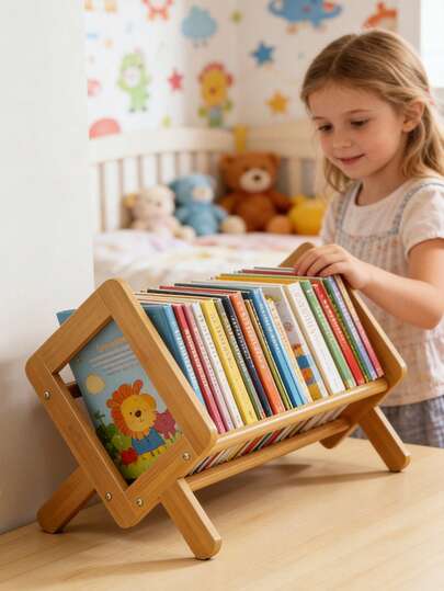 1个桌面书架，适用于房间装饰、儿童房、婴儿房