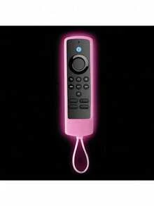 1 Piece Vibrant Glow-In-The-Dark Silicone Remote Control Case For FireStick Streaming Device - Compatible With 4K, 4K Max Lite, Cube | Includes Neon Hanging Rope | Compatibility | Battery-Free Design Enhances Device Visibility | Fun Accessory | Durable Silicone - 1 Piece - Pink - View 4