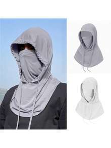 1pc Unisex Breathable Full Face Sun Protection Mask, 3-In-1 Mask Hat Neck Gaiter, Made Of Cooling Fiber Fabric, Suitable For All Year Round Use - A - View 6