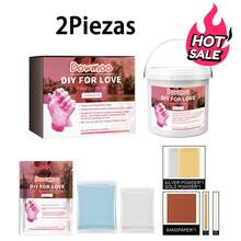 Bricolaje Moldes de manos de pareja para hacer uno mismo, modelos de manos y pies, clonación casera, almohadillas de tinta conmemorativas hechas a mano y polvo de yeso. - A - Ver 12