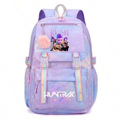 K-Pop Witch Hunter Group bedruckter Schülerrucksack, großer Schulterrucksack für Schüler