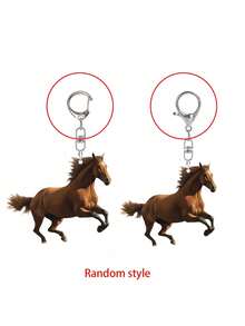 2D可爱小马吊坠，亚克力钥匙扣 - 爱马人士的完美礼物 - 背包挂件，包包配件，2D - 日常使用 - 生日礼物，多功能汽车钥匙配件，亚克力装饰汽车吊坠，可爱卡通马一家钥匙扣包 - 彩色 - 查看 11