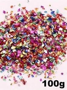 1 Box Gold-Plated Glass Shards, Asymmetrical Metal Bits, Short & Chunky Glitter Beads, 1.5-3mm, Suitable For Epoxy Resin Molds, DIY Nail Art, Vase Fillers, Jewelry Making And Craft Decorations - Multicolor - View 22