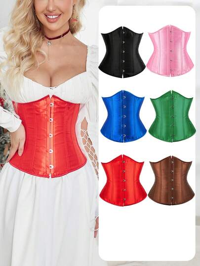 Women's Waist Trainer Corset Cincher Waist Belt With Back Lace-Up Crop Top, For New Year Party, Valentine's Day, Holiday
