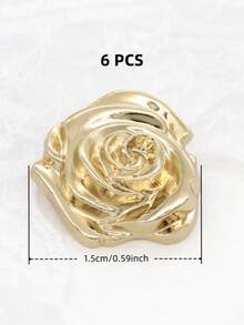 6/12 chiếc cúc kim loại hình hoa hồng 3D cao cấp, kích thước 1.5-2cm, màu vàng/bạc, thích hợp để may áo kiểu, áo sơ mi, áo len, áo khoác cardigan, áo len, vest, váy, áo khoác ngoài, hộp quà Valentine tự làm, túi xách, phụ kiện mũ, đồ may vá. - Hoa hồng - Xem 20