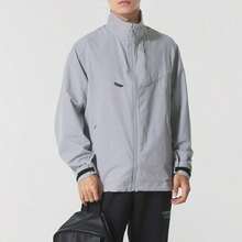 Under Armour 亚太区男士都市军绿色磨毛夹克，简约宽松轻便休闲立领夹克，带拉链口袋，日常及运动外套 - 摩登灰 - 查看 1