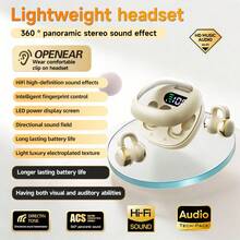 真無線夾耳式運動藍牙 6.0 耳機，音樂掛耳式、舒適 TWS HiFi Dolby 低音立體聲 HD 通話耳機，適配 Android 與 手機，遊戲耳機，情侶商務智能耳機，送禮首選 - X31 - 查看 10