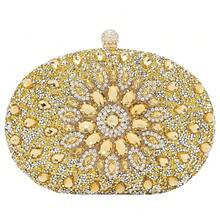 Bolsos de mano con brillantes para mujer, bolso de noche formal con strass para fiesta, boda, cóctel y baile - Embrague dorado - Ver 6
