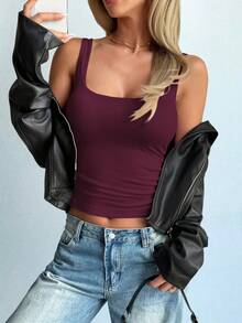 GAOVOT Women's Sexy Backless Y2K Style Square Neck Camisole Tank Top, Casual & Versatile For Summer - Purple - View 10