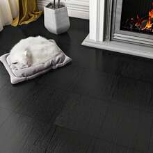 LaCheery 12"X12" Peel And Stick Floor Tile Brown Wood Vinyl Peel And Stick Floor Tiles Vinyl Plank Flooring Waterproof Laminate Flooring Planks Sticky Floor Tiles For Bathroom Kitchen Floor 4-Tile - 黑色木紋自黏地板磚 - 查看 1