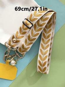 Adjustable Long Crossbody Phone Lanyard Strap With Wide Fabric Faux Pearl Pendant Decoration For Women Fit For Phone Shoulder/Neck Hanging Wallet Purse Wallet - Multicolor - View 11